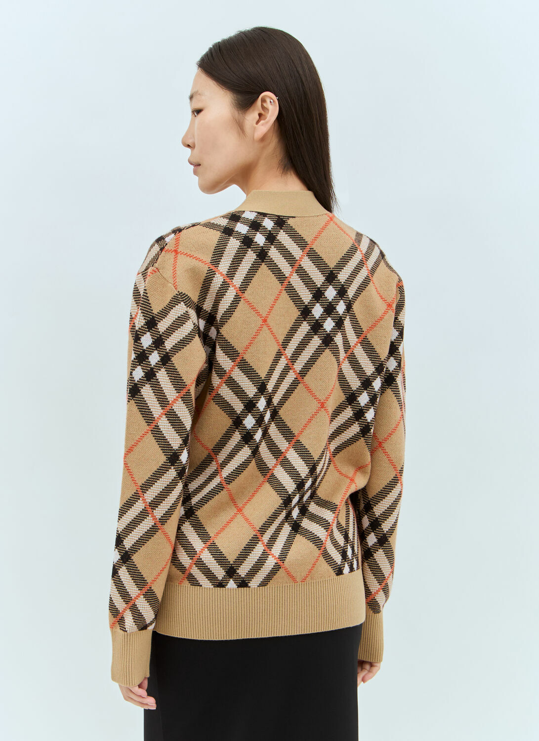Burberry Check Wool-Blend Cardigan