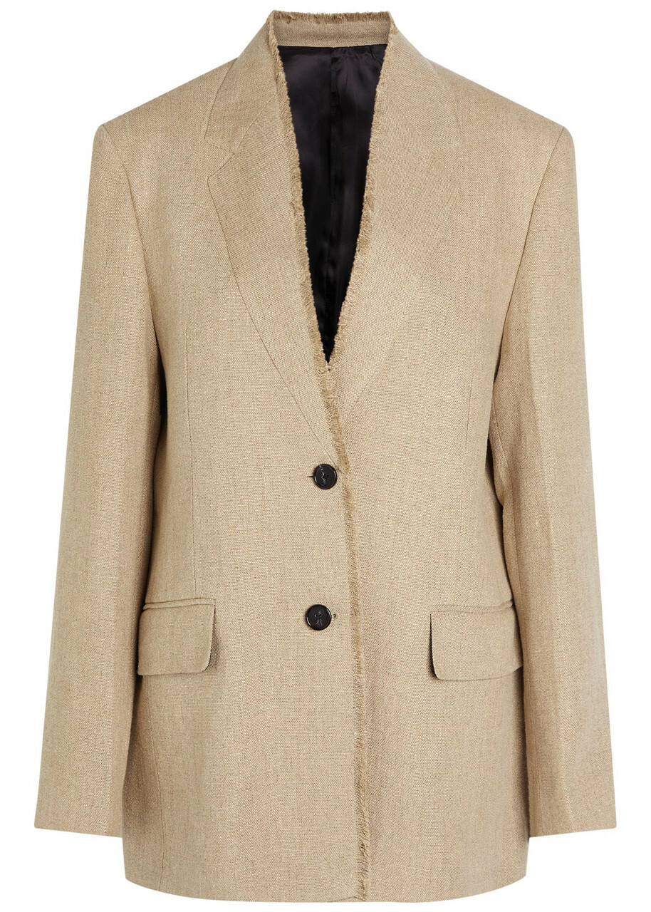 Toteme Frayed Linen Jacket Beige
