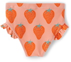 Bobo Choses Baby Pink Strawberry All-Over Swim Culottes