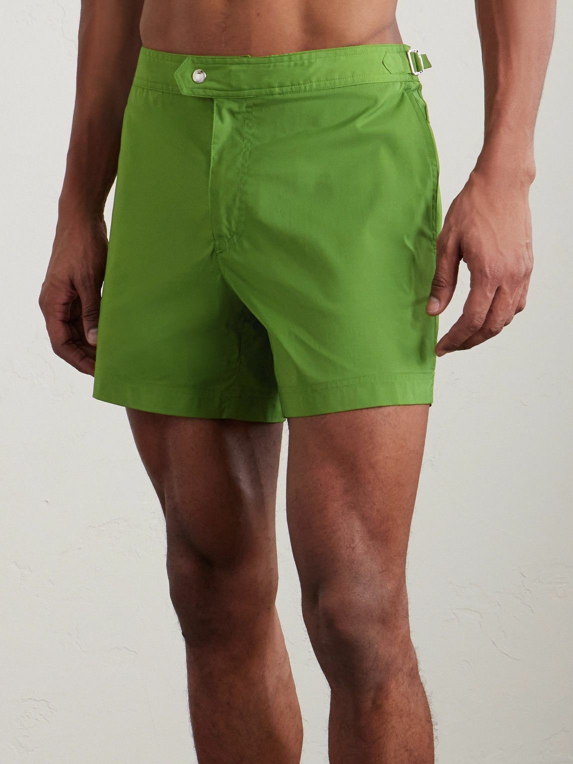 TOM FORD - Straight-Leg Mid-Length Swim Shorts - Green