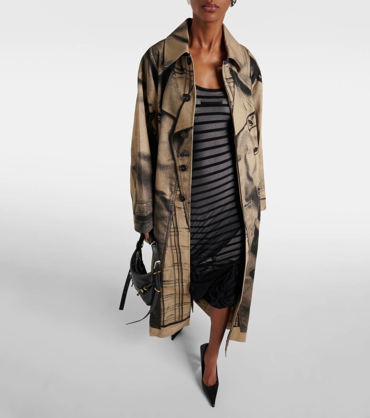 Jean Paul Gaultier Printed oversized cotton trench coat Jean