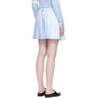 Thom Browne Blue Oxford 4-Bar Drawstring Pleated Miniskirt