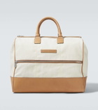 Brunello Cucinelli Leather-trimmed canvas duffel bag