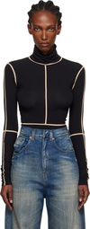 MM6 Maison Margiela Black Long-Sleeve Bodysuit