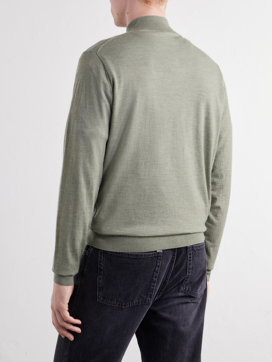 Peter Millar - Excursionist Merino Wool-Blend Jersey Half-Zip Sweater - Green