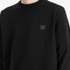 Acne Studios Kalon New Face Crew Knit in Black