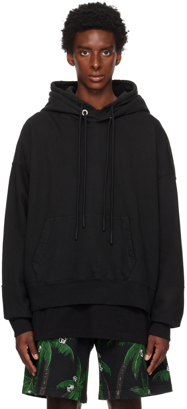 Palm Angels Black Patched Hoodie Palm Angels