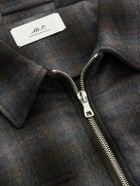 Mr P. - Checked Virgin Wool Zip-Up Jacket - Brown