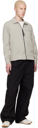 C.P. Company Beige Organic Gabardine Zipped Lens Overshirt