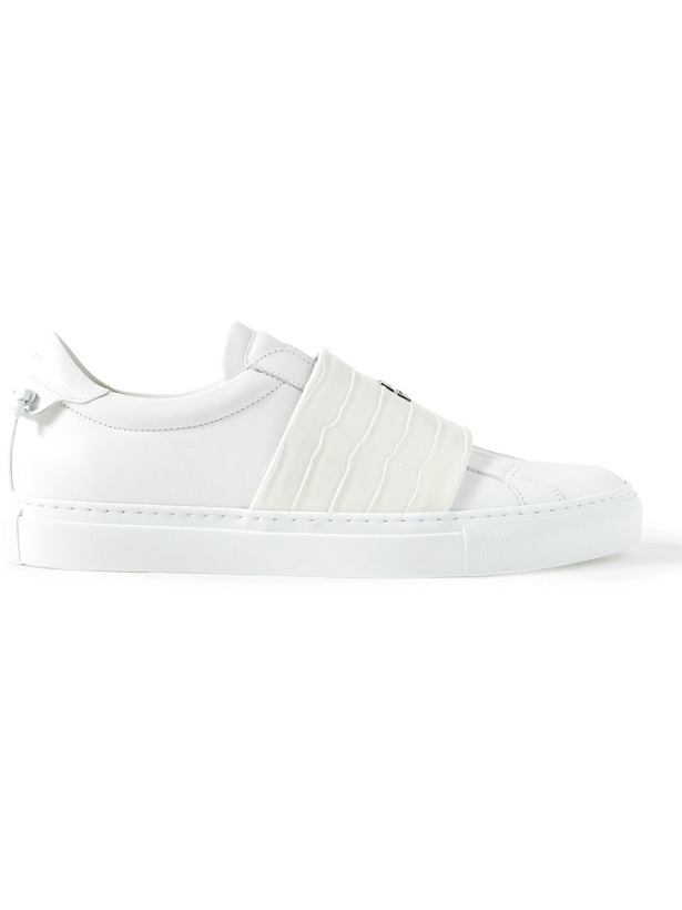 Photo: GIVENCHY - Urban Street Smooth and Croc-Effect Leather Slip-On Sneakers - White