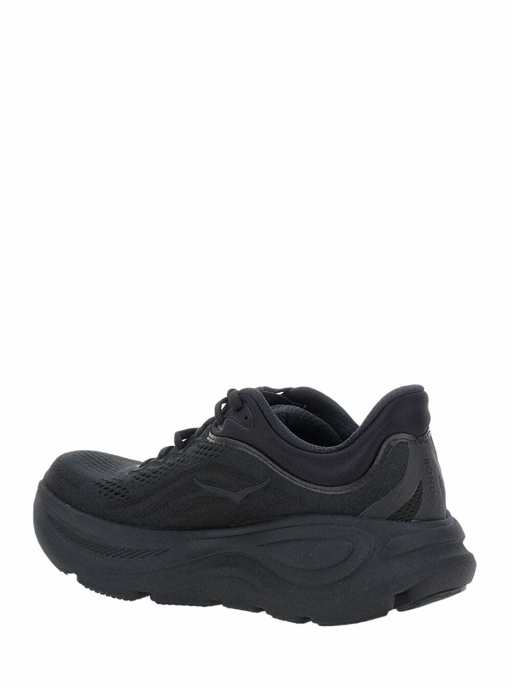 Hoka bondi 9 Black Low Top Sneakers With Maxi Logo Lettering On The Side In Tech Fabric Unisex