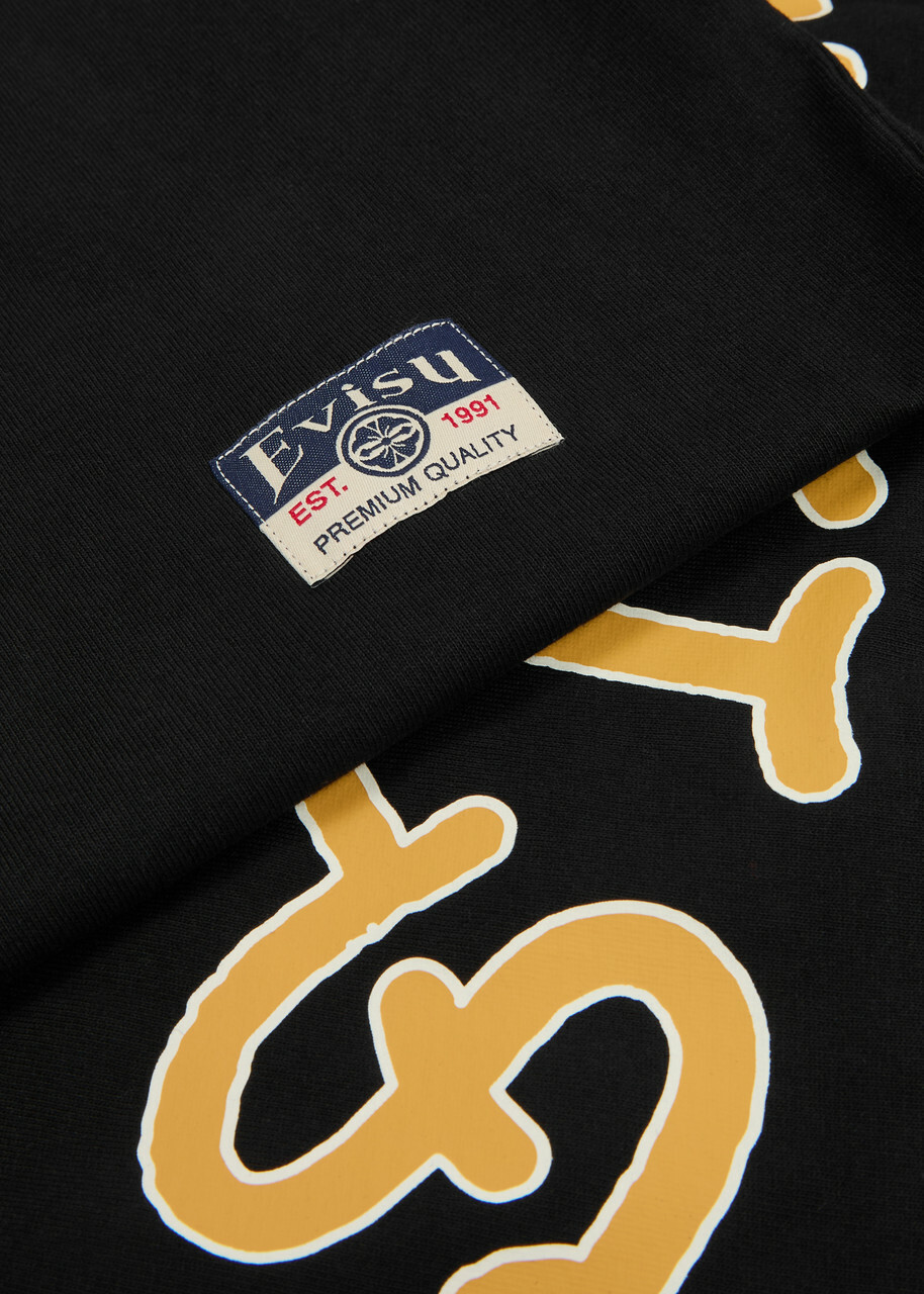Evisu Diamond Daruma Printed Cotton T-shirt Black