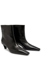 Khaite Arizona 50 Leather Ankle Boots Black