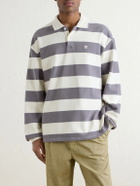 Aimé Leon Dore - Striped Cotton-Jersey Polo Sweater - Gray
