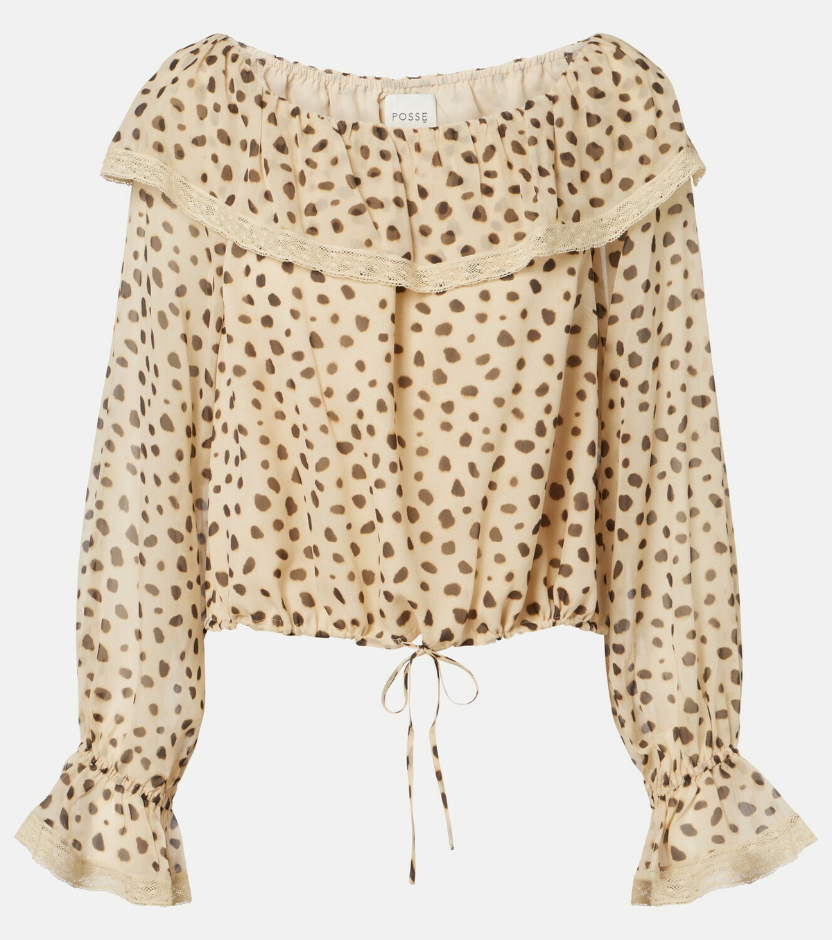 Posse Priscilla leopard-print silk blouse