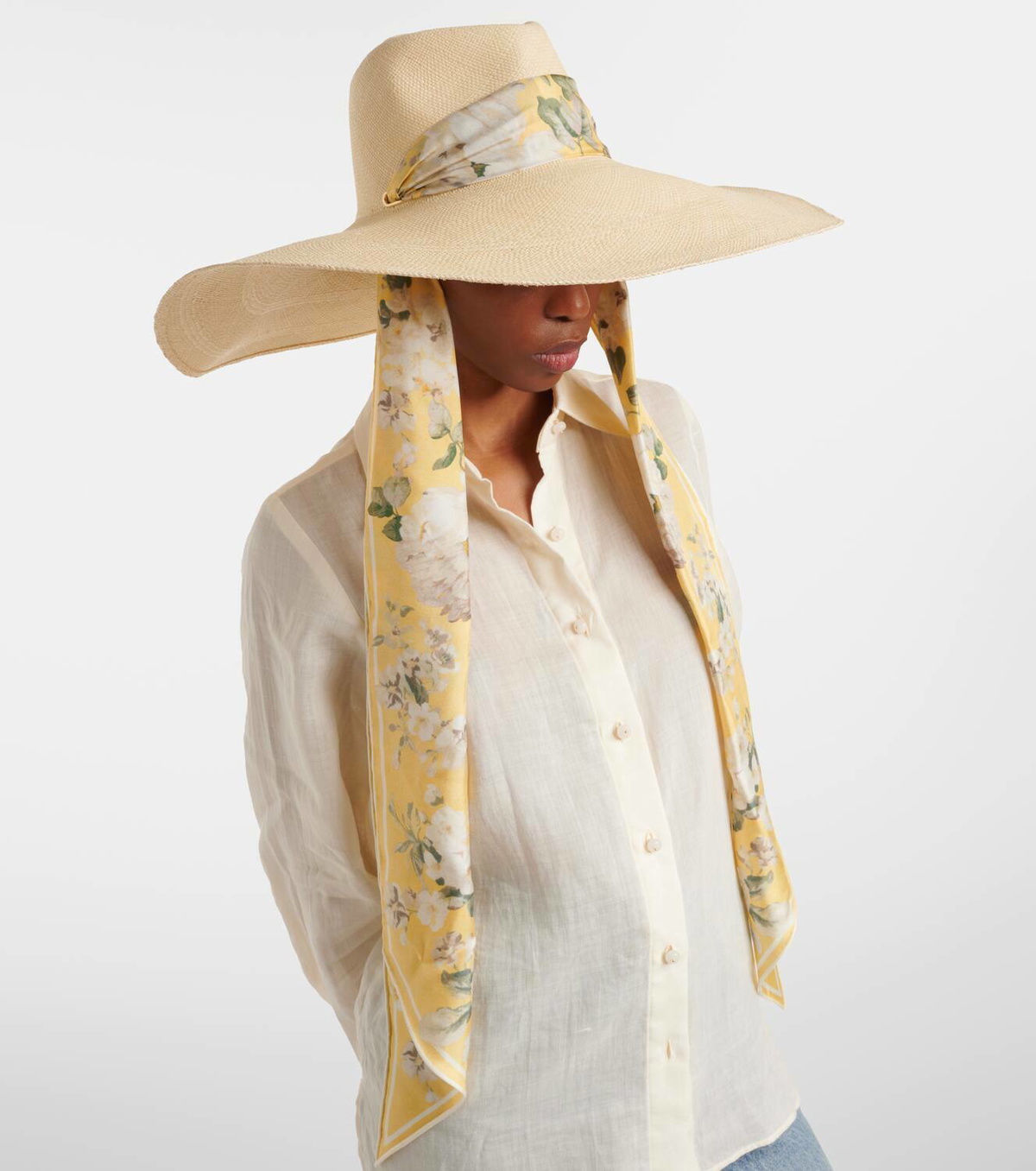 Zimmermann Long Brim straw sun hat Zimmermann
