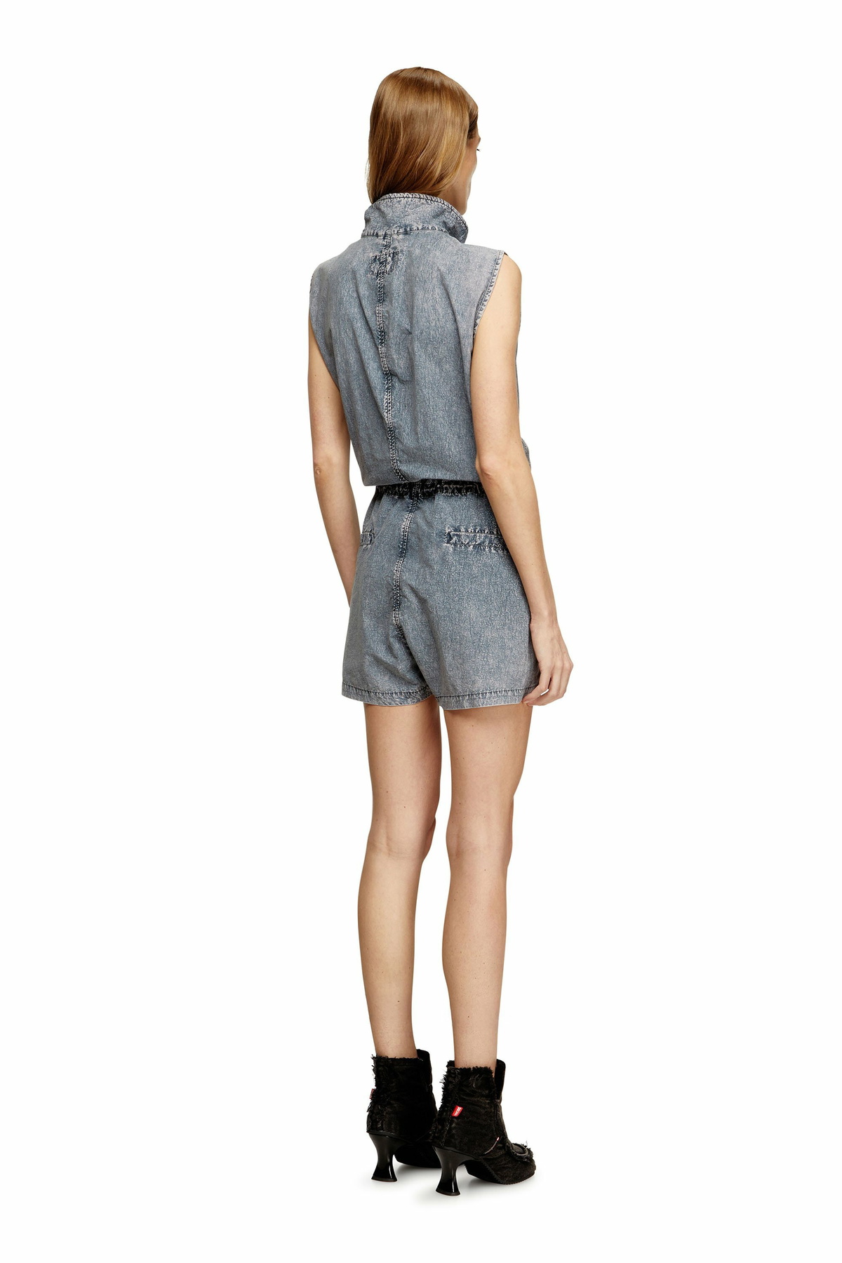 Diesel Playsuit in treated nylon - Jumpsuits Womens in Blue