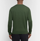 A.P.C. - Ernest Canvas-Trimmed Knitted Sweater - Men - Dark green