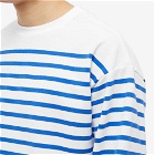 Arpenteur Men's Long Sleeve Marine T-Shirt in White/Blue Nautical