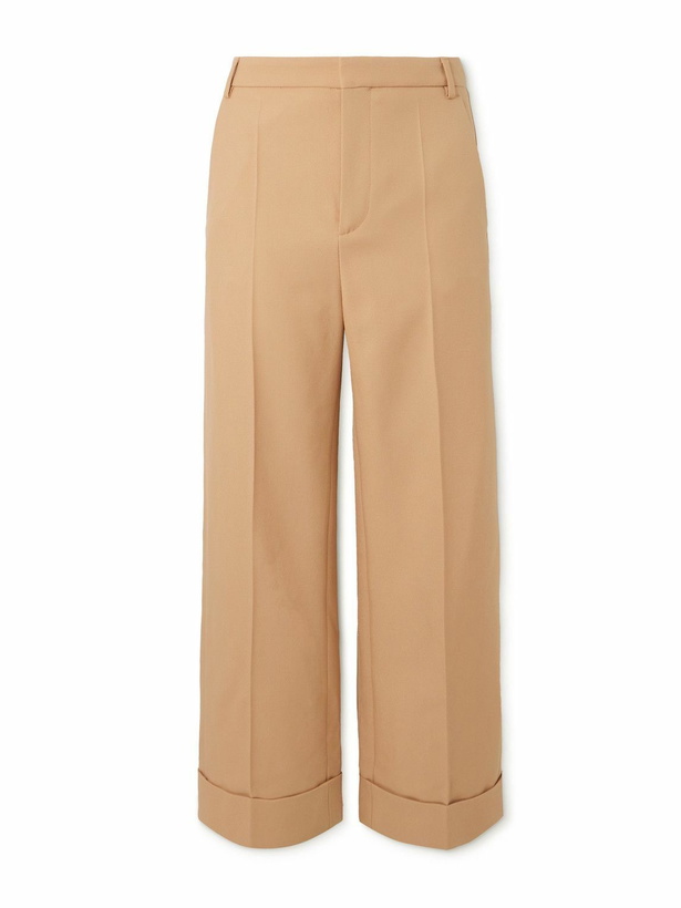 Photo: Valentino Garavani - Straight-Leg Virgin Wool-Gabardine Trousers - Neutrals