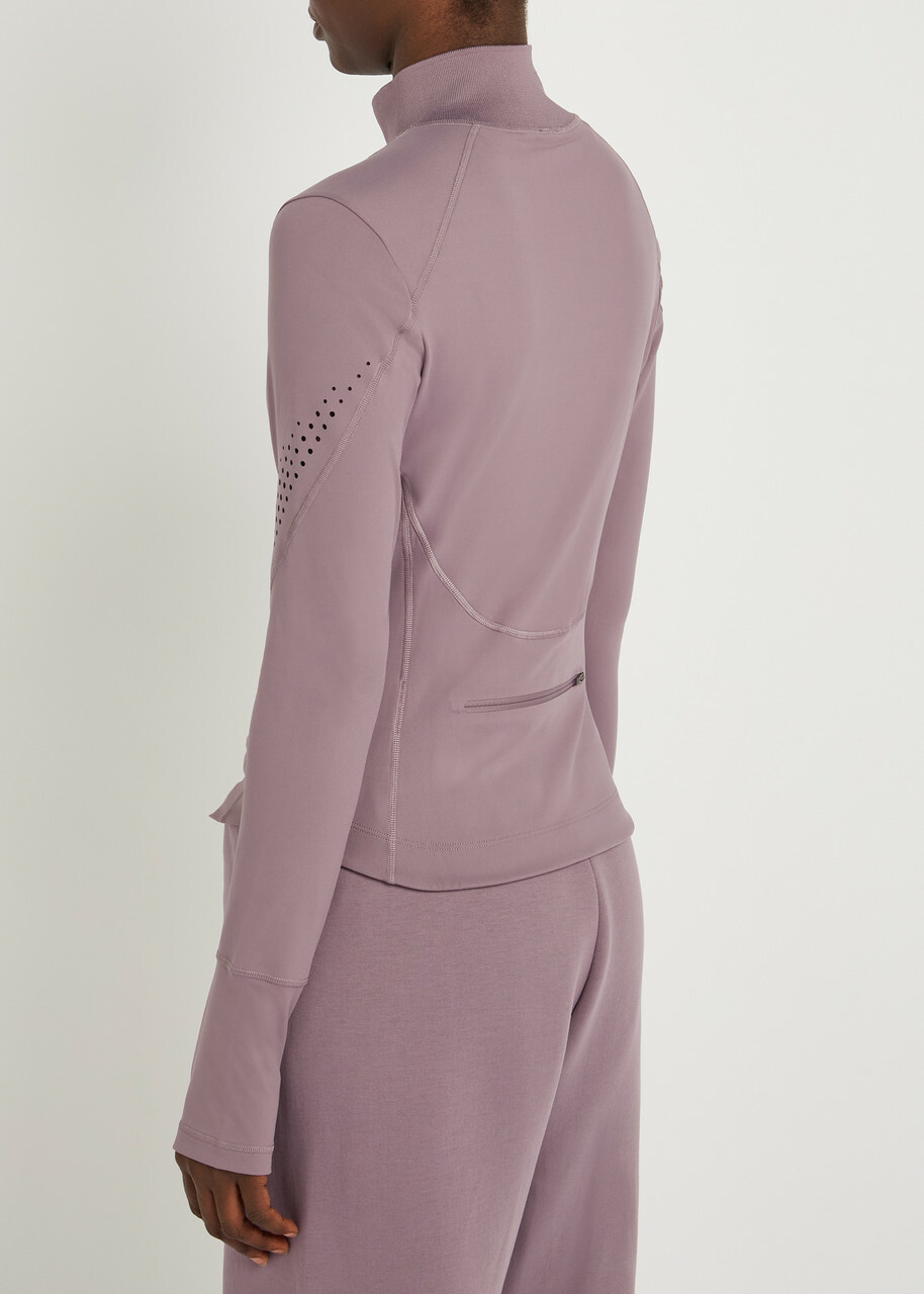 Adidas X Stella Mccartney Training Stretch-jersey Midlayer Jacket Purple