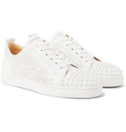 Christian Louboutin - Louis Junior Spikes Printed Leather Sneakers - White