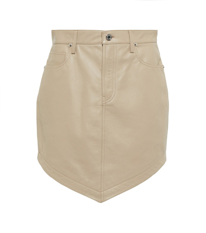 Photo: Alexandre Vauthier - High-rise asymmetric leather miniskirt