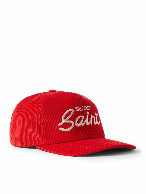 Photo: SAINT Mxxxxxx - Secret Logo-Embroidered Cotton-Corduroy Baseball Cap
