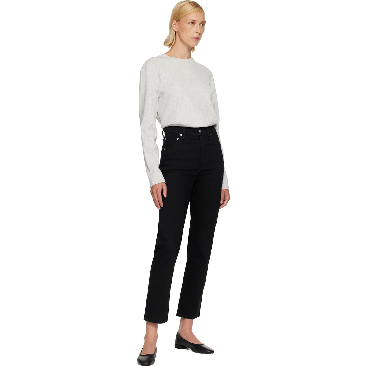 AGOLDE Black 90's Pinch Waist Crop Jeans