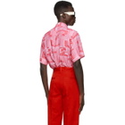 SSENSE WORKS SSENSE Exclusive Jeremy O. Harris Pink Print Rose Bowling Shirt