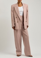 Stella Mccartney Oversized Double-breasted Wool Blazer Pink Light