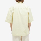 MHL by Margaret Howell Men's Short Sleeve Flat Pocket Shirt in Pale Yellow