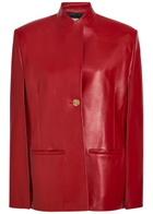 Khaite Dolso Open-sleeve Leather Jacket Red
