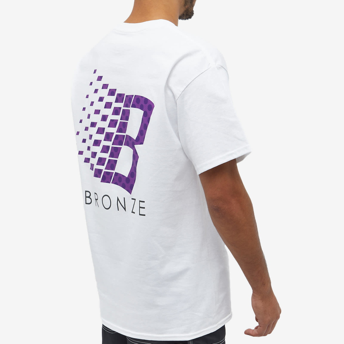 Bronze 56k Men's Polka Dot Logo T-Shirt in White Bronze 56k