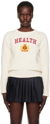 Sporty & Rich Off-White NY 'Health' Crest Knitted Sweater