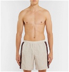 Gucci - Wide-Leg Long-Length Striped Logo-Print Swim Shorts - Ivory