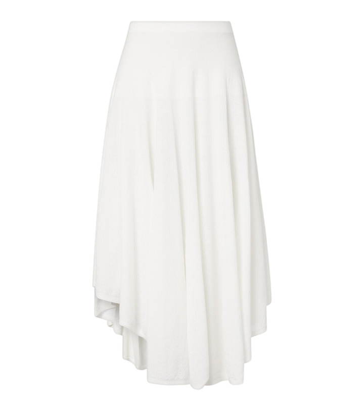 Photo: Alaïa Semi-sheer asymmetric cotton crêpe skirt