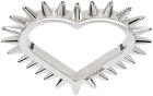 We11done Silver Small Spike Heart Ring