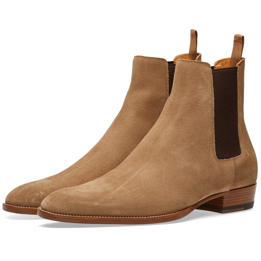 Saint laurent wyatt suede chelsea clearance boots