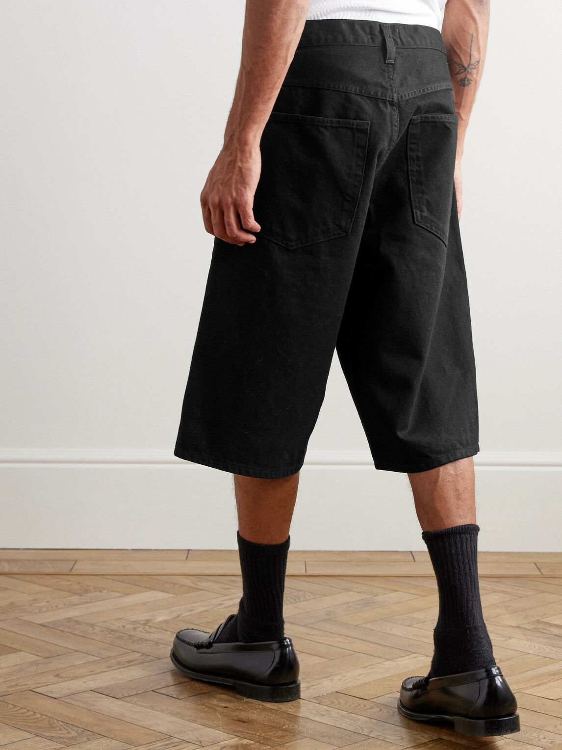 AGOLDE - Fusion Straight-Leg Denim Shorts - Black