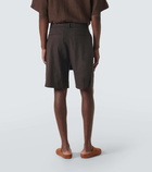 Commas Linen-blend Bermuda shorts