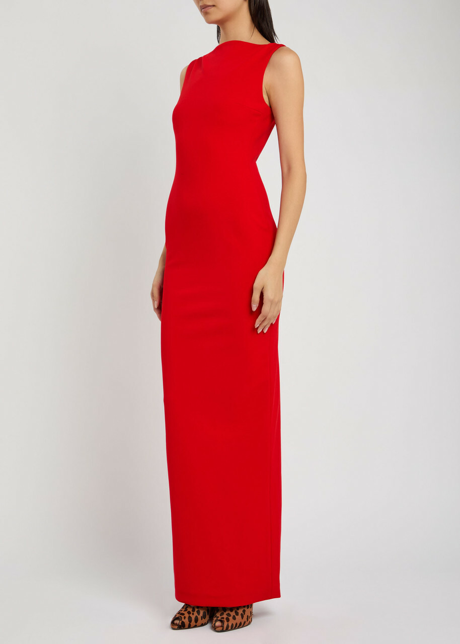 Solace London Imogen Open-back Crepe Maxi Dress Red
