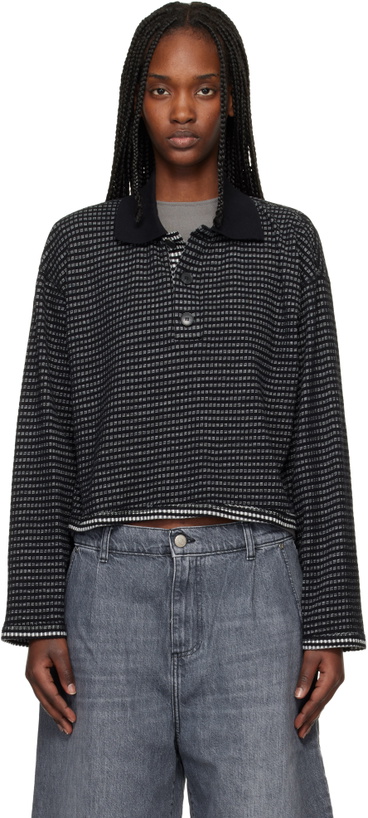 Photo: mfpen Black Cropped LS Polo