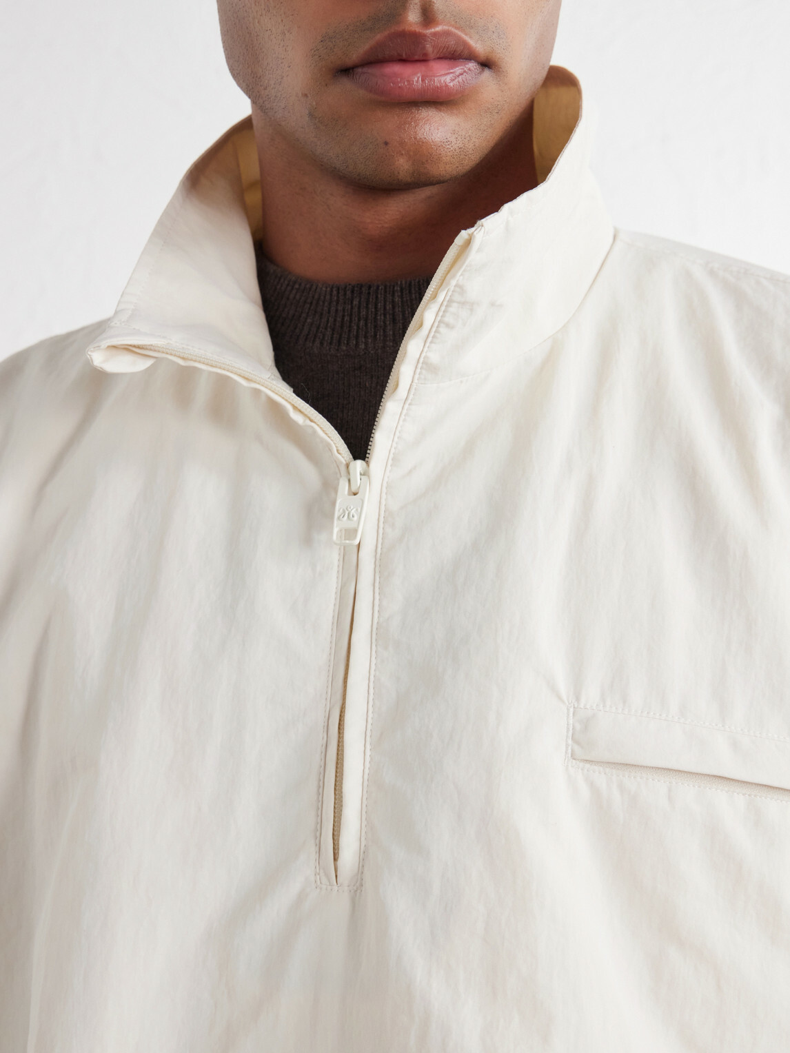 Willy Chavarria - Appliquéd Fleece-Lined Shell Half-Zip Jacket - Neutrals