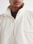 Willy Chavarria - Appliquéd Fleece-Lined Shell Half-Zip Jacket - Neutrals