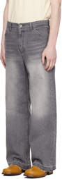 COOR Gray Cut-Off Semi Flare Jeans