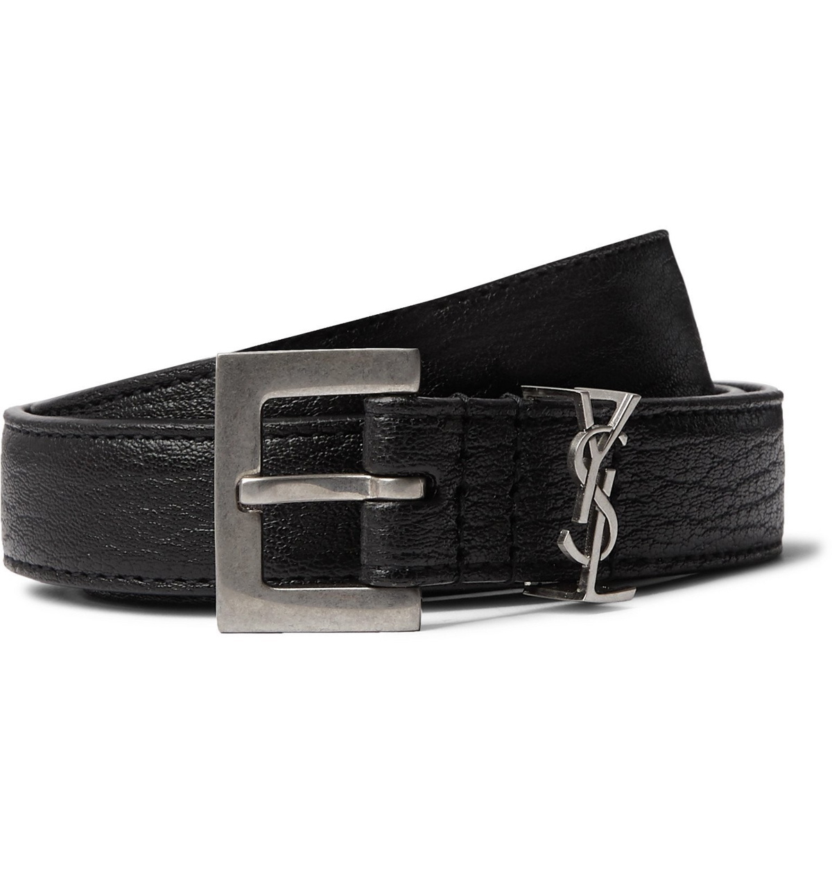 Saint Laurent Men's Monogramme Leather Belt