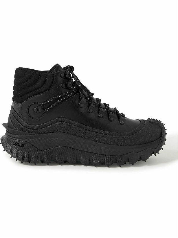 Photo: Moncler - Trailgrip Rubber-Trimmed Leather and GORE-TEX® Boots - Black