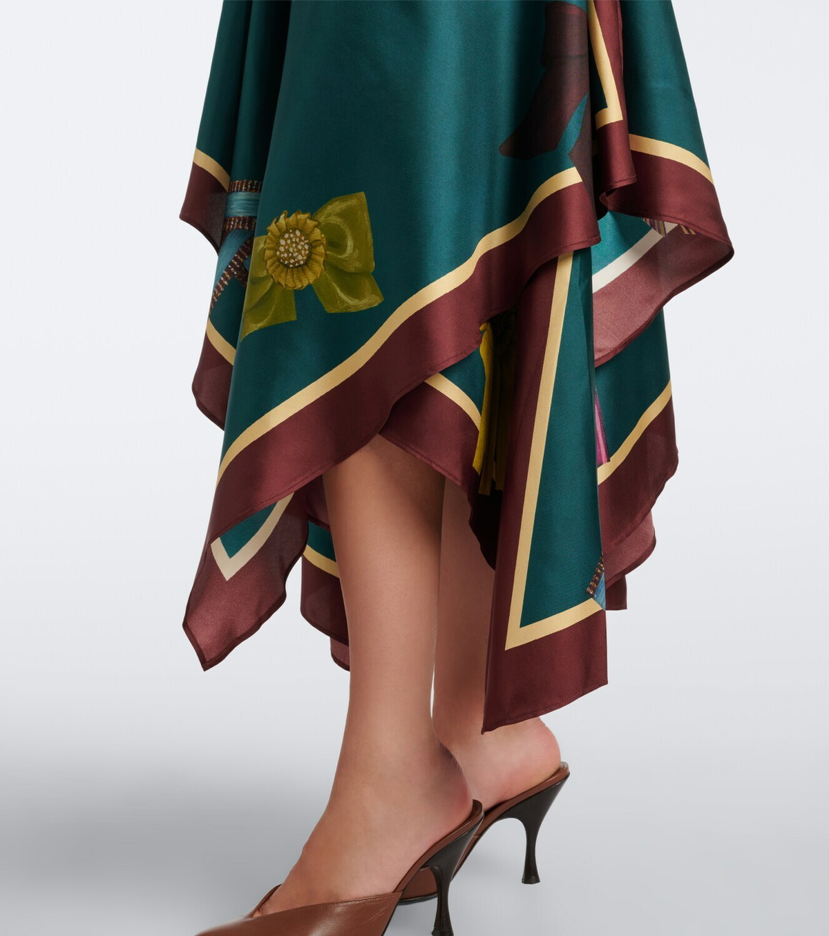 Alémais Rosette printed silk twill midi dress