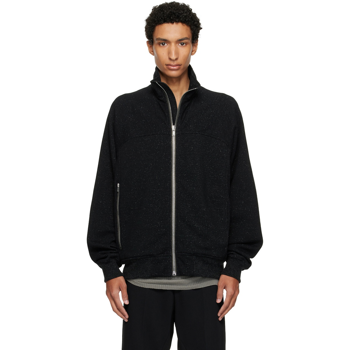 Rick Owens Black Tower Zipfront Jogger Track Jacket